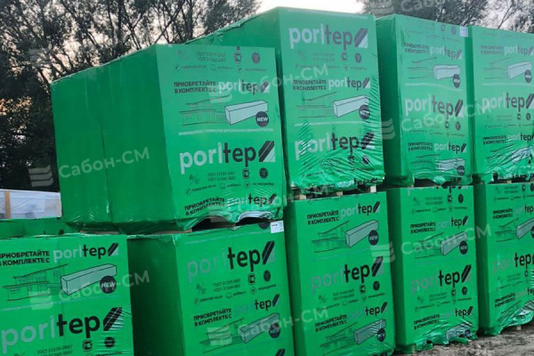 Газобетонные стеновые блоки Poritep Коломна 625х200х250, D500